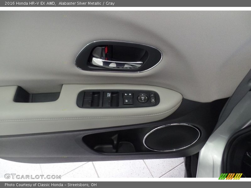 Alabaster Silver Metallic / Gray 2016 Honda HR-V EX AWD