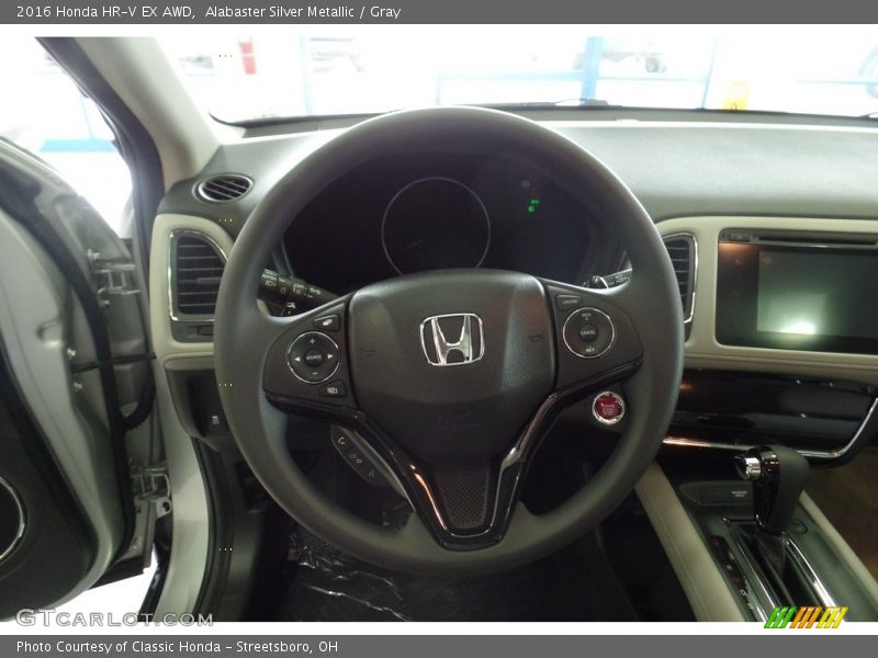Alabaster Silver Metallic / Gray 2016 Honda HR-V EX AWD