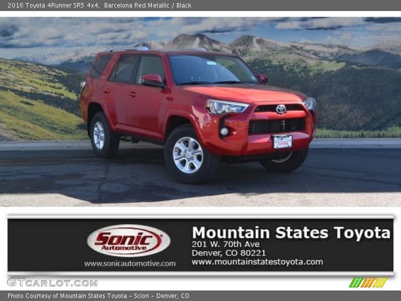 Barcelona Red Metallic / Black 2016 Toyota 4Runner SR5 4x4
