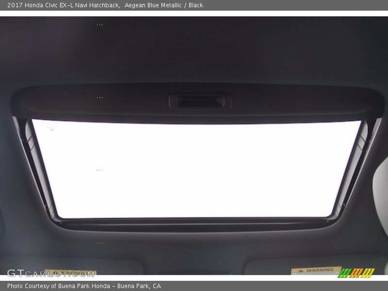 Aegean Blue Metallic / Black 2017 Honda Civic EX-L Navi Hatchback