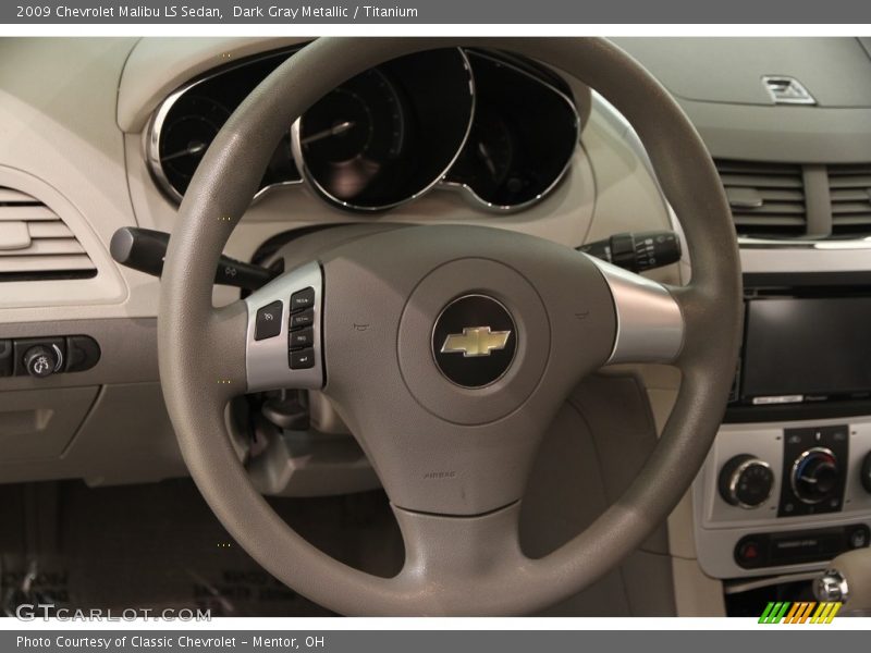 Dark Gray Metallic / Titanium 2009 Chevrolet Malibu LS Sedan