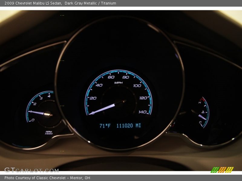 Dark Gray Metallic / Titanium 2009 Chevrolet Malibu LS Sedan
