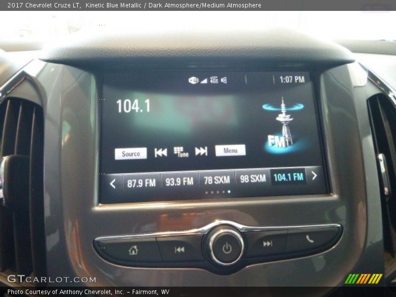 Kinetic Blue Metallic / Dark Atmosphere/Medium Atmosphere 2017 Chevrolet Cruze LT