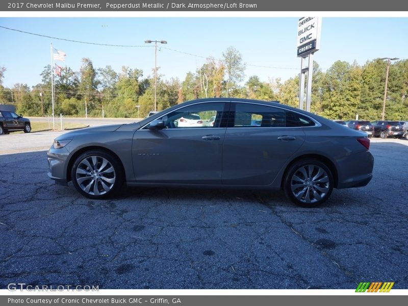 Pepperdust Metallic / Dark Atmosphere/Loft Brown 2017 Chevrolet Malibu Premier
