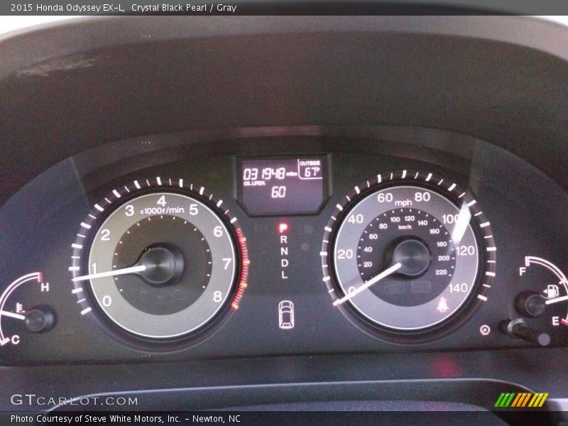 Crystal Black Pearl / Gray 2015 Honda Odyssey EX-L