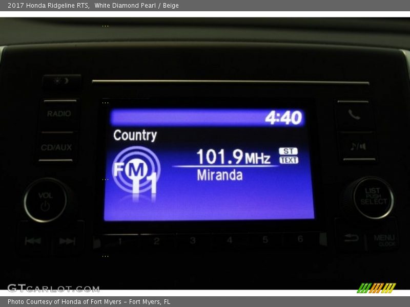 White Diamond Pearl / Beige 2017 Honda Ridgeline RTS