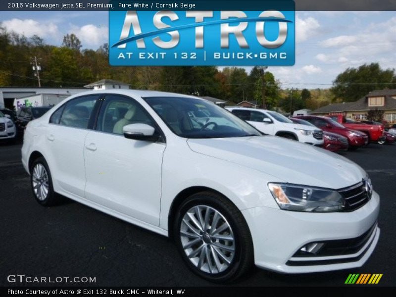 Pure White / Cornsilk Beige 2016 Volkswagen Jetta SEL Premium