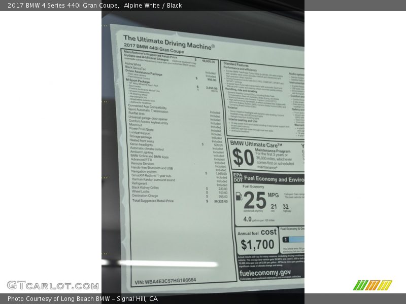 Alpine White / Black 2017 BMW 4 Series 440i Gran Coupe