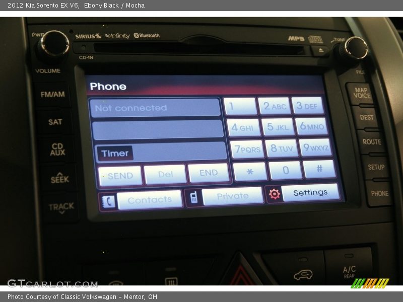 Ebony Black / Mocha 2012 Kia Sorento EX V6