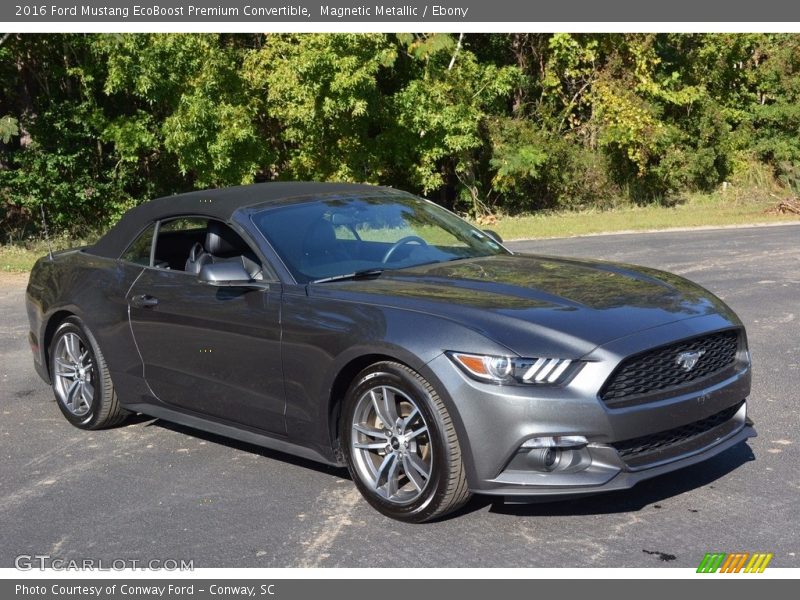Magnetic Metallic / Ebony 2016 Ford Mustang EcoBoost Premium Convertible