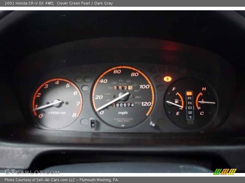 Clover Green Pearl / Dark Gray 2001 Honda CR-V EX 4WD