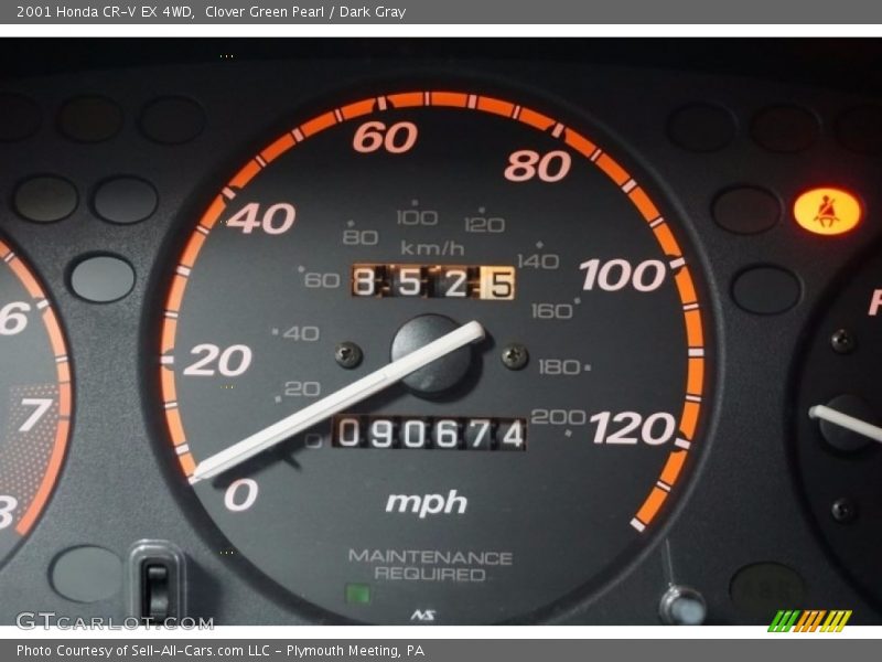 Clover Green Pearl / Dark Gray 2001 Honda CR-V EX 4WD