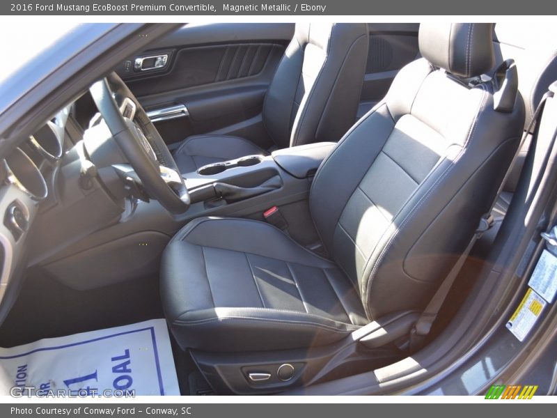 Magnetic Metallic / Ebony 2016 Ford Mustang EcoBoost Premium Convertible