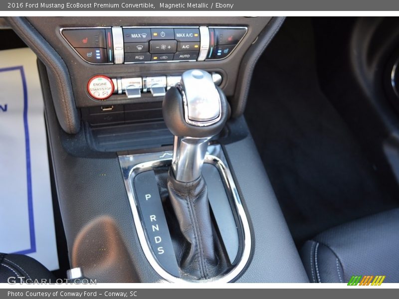 Magnetic Metallic / Ebony 2016 Ford Mustang EcoBoost Premium Convertible