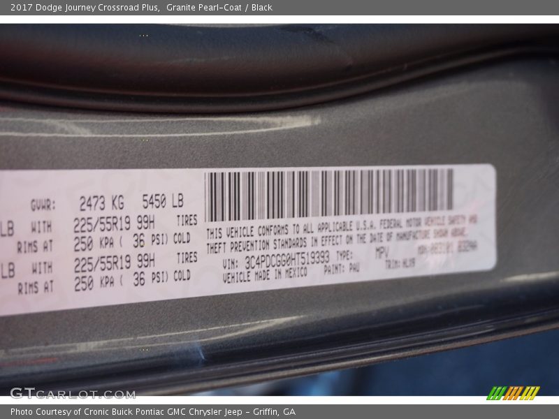 Granite Pearl-Coat / Black 2017 Dodge Journey Crossroad Plus