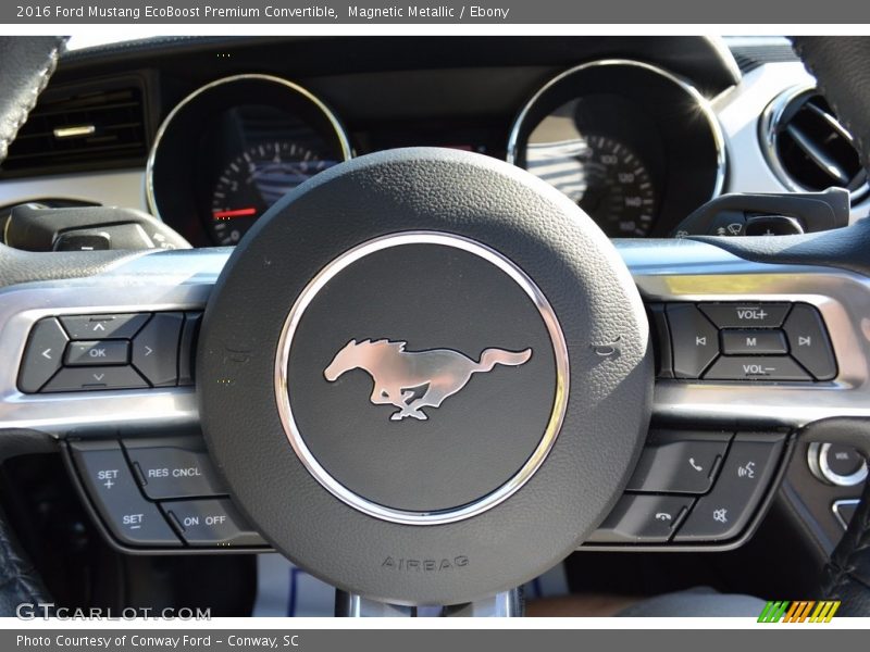 Magnetic Metallic / Ebony 2016 Ford Mustang EcoBoost Premium Convertible