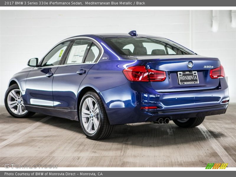 Mediterranean Blue Metallic / Black 2017 BMW 3 Series 330e iPerfomance Sedan