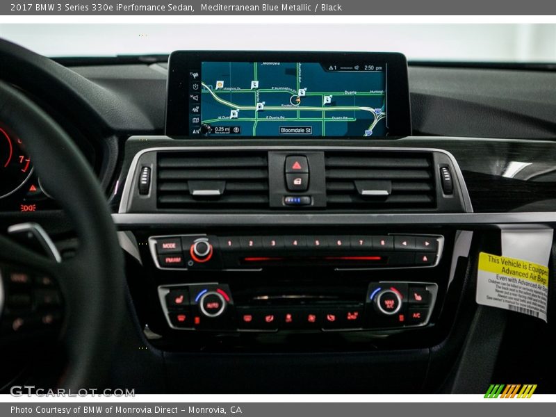 Mediterranean Blue Metallic / Black 2017 BMW 3 Series 330e iPerfomance Sedan