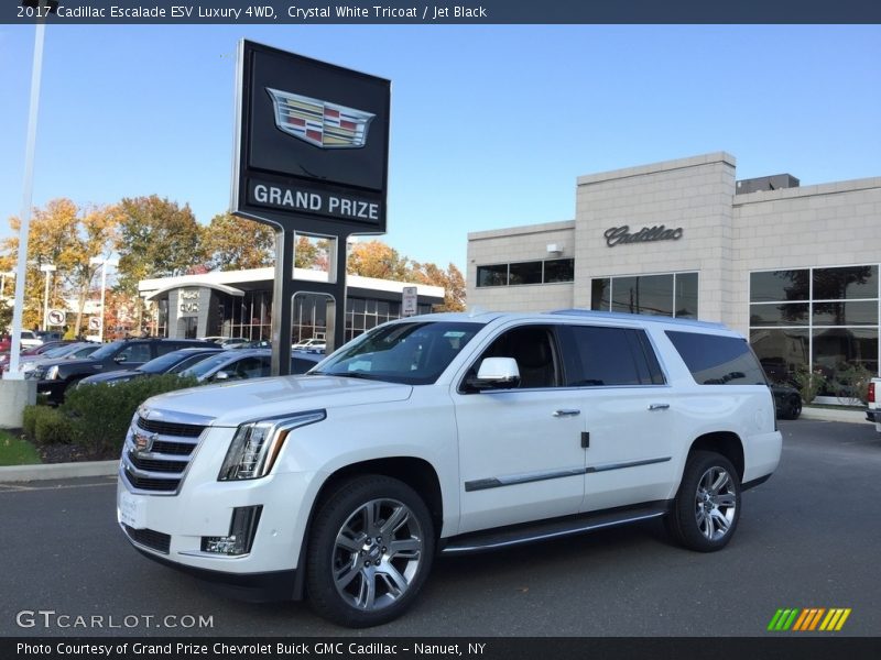 Crystal White Tricoat / Jet Black 2017 Cadillac Escalade ESV Luxury 4WD