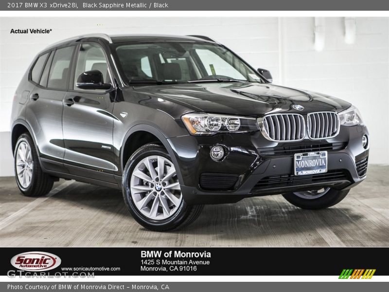 Black Sapphire Metallic / Black 2017 BMW X3 xDrive28i