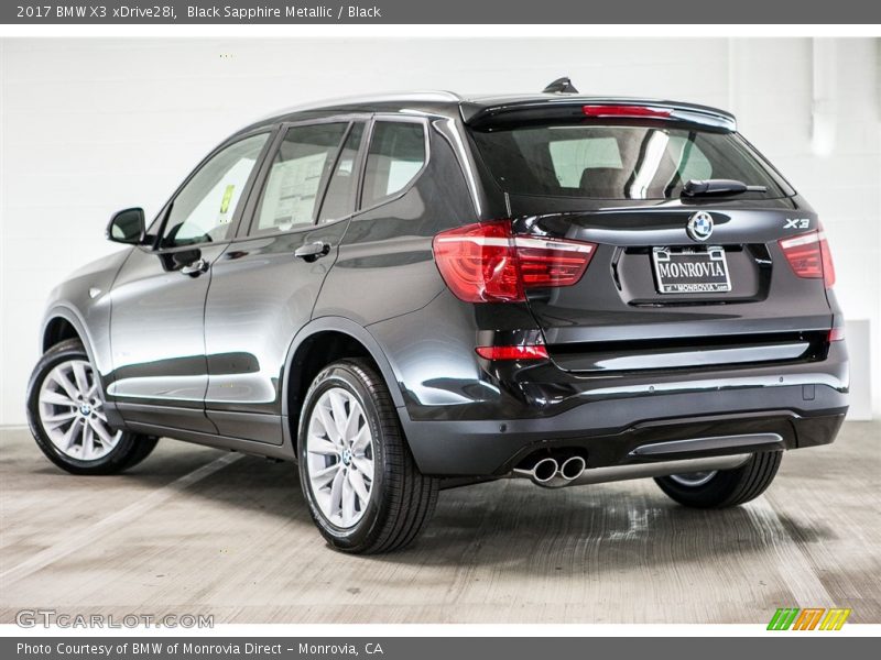 Black Sapphire Metallic / Black 2017 BMW X3 xDrive28i
