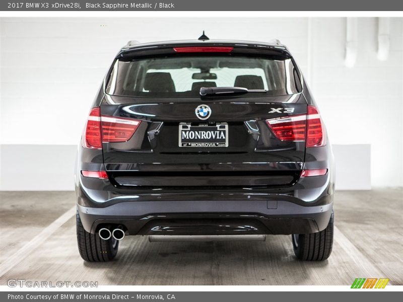 Black Sapphire Metallic / Black 2017 BMW X3 xDrive28i