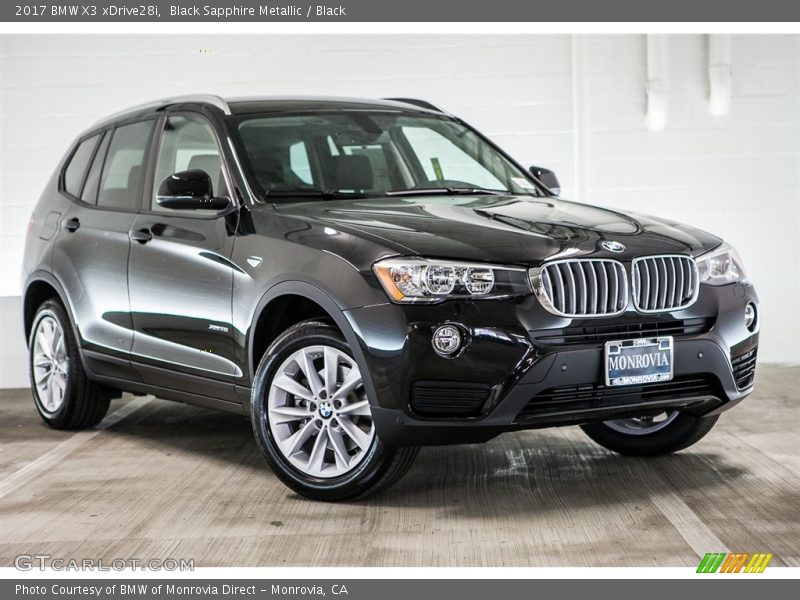 Black Sapphire Metallic / Black 2017 BMW X3 xDrive28i