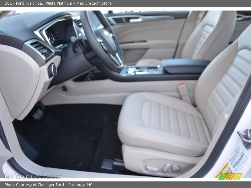 White Platinum / Medium Light Stone 2017 Ford Fusion SE