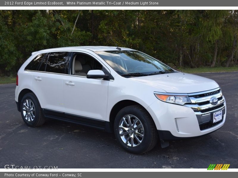 White Platinum Metallic Tri-Coat / Medium Light Stone 2012 Ford Edge Limited EcoBoost