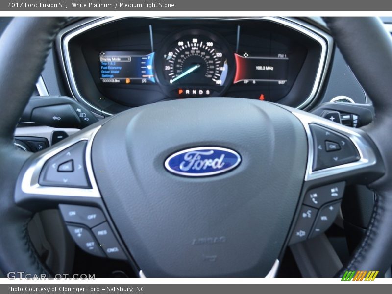 White Platinum / Medium Light Stone 2017 Ford Fusion SE