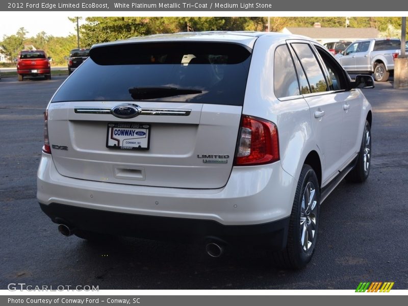 White Platinum Metallic Tri-Coat / Medium Light Stone 2012 Ford Edge Limited EcoBoost