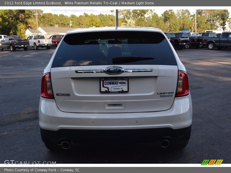 White Platinum Metallic Tri-Coat / Medium Light Stone 2012 Ford Edge Limited EcoBoost