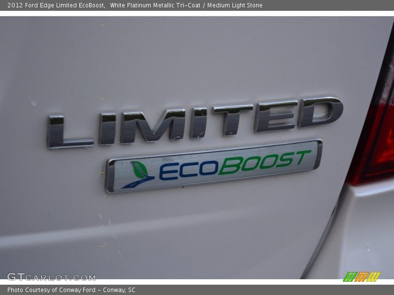 White Platinum Metallic Tri-Coat / Medium Light Stone 2012 Ford Edge Limited EcoBoost