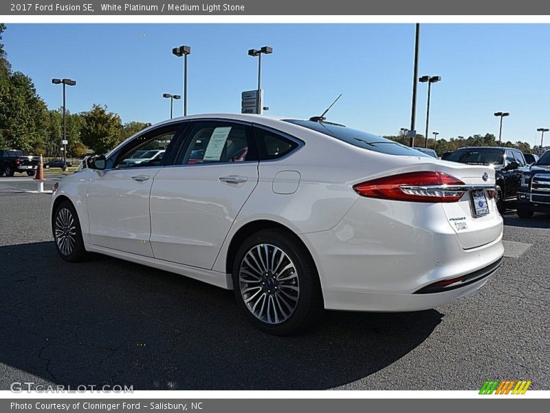 White Platinum / Medium Light Stone 2017 Ford Fusion SE