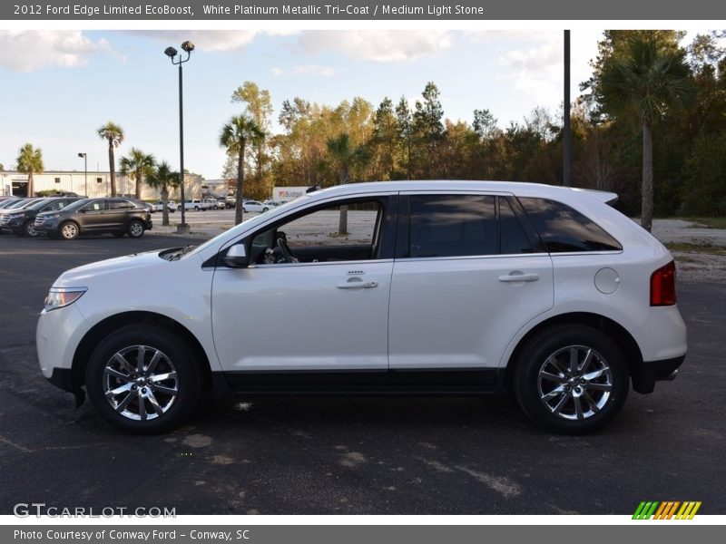 White Platinum Metallic Tri-Coat / Medium Light Stone 2012 Ford Edge Limited EcoBoost