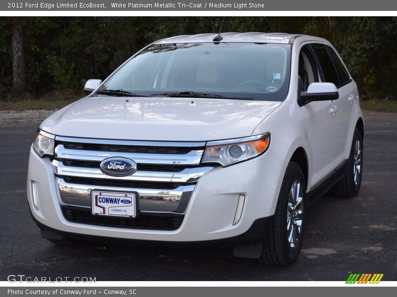 White Platinum Metallic Tri-Coat / Medium Light Stone 2012 Ford Edge Limited EcoBoost