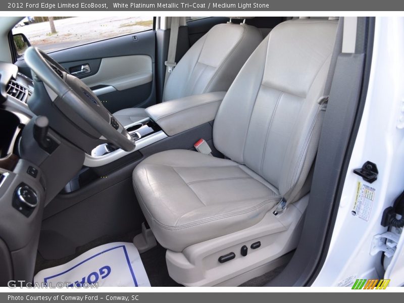 White Platinum Metallic Tri-Coat / Medium Light Stone 2012 Ford Edge Limited EcoBoost