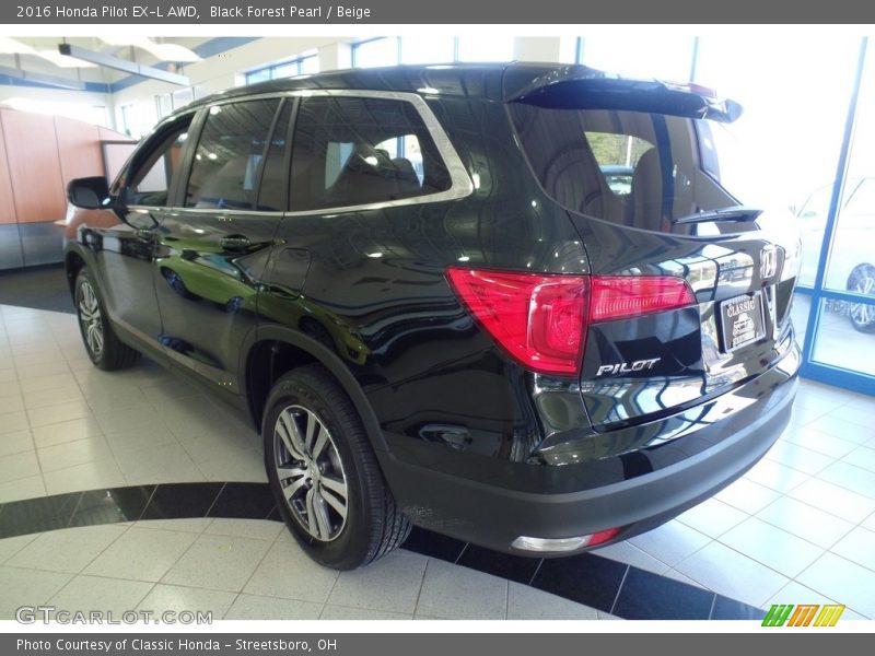 Black Forest Pearl / Beige 2016 Honda Pilot EX-L AWD