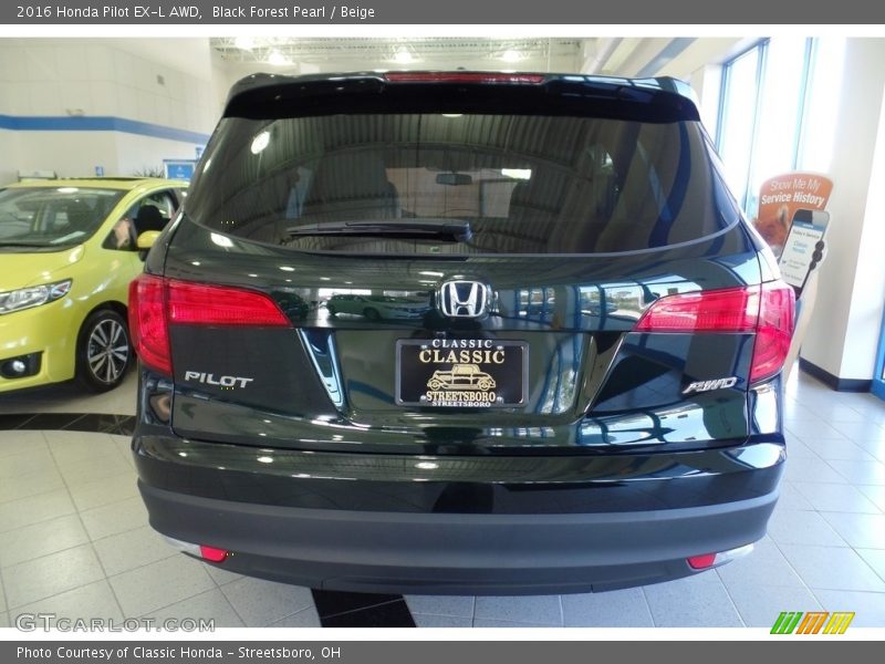 Black Forest Pearl / Beige 2016 Honda Pilot EX-L AWD