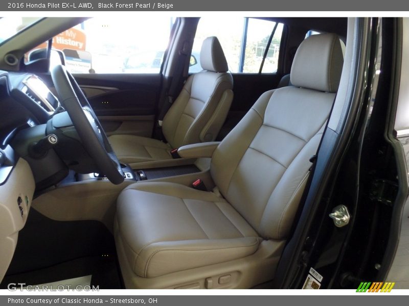 Black Forest Pearl / Beige 2016 Honda Pilot EX-L AWD