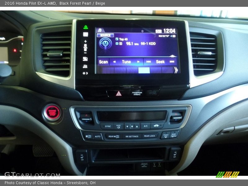 Black Forest Pearl / Beige 2016 Honda Pilot EX-L AWD