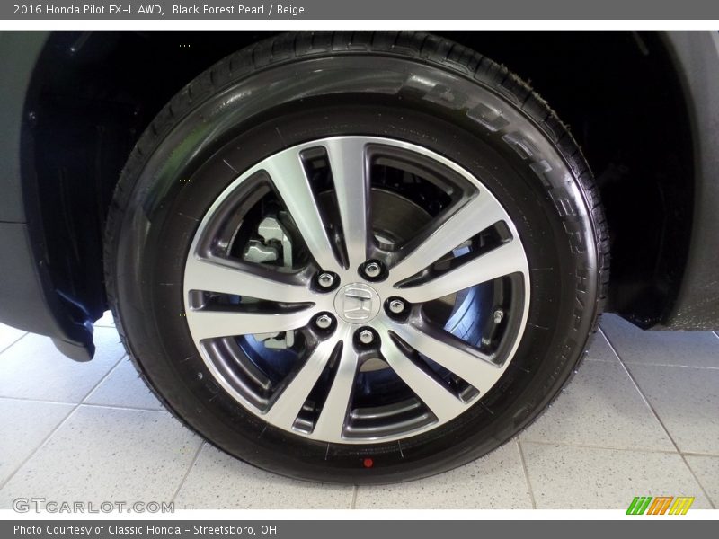 Black Forest Pearl / Beige 2016 Honda Pilot EX-L AWD