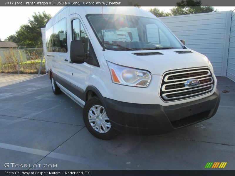 Oxford White / Pewter 2017 Ford Transit Wagon XLT 350 MR Long