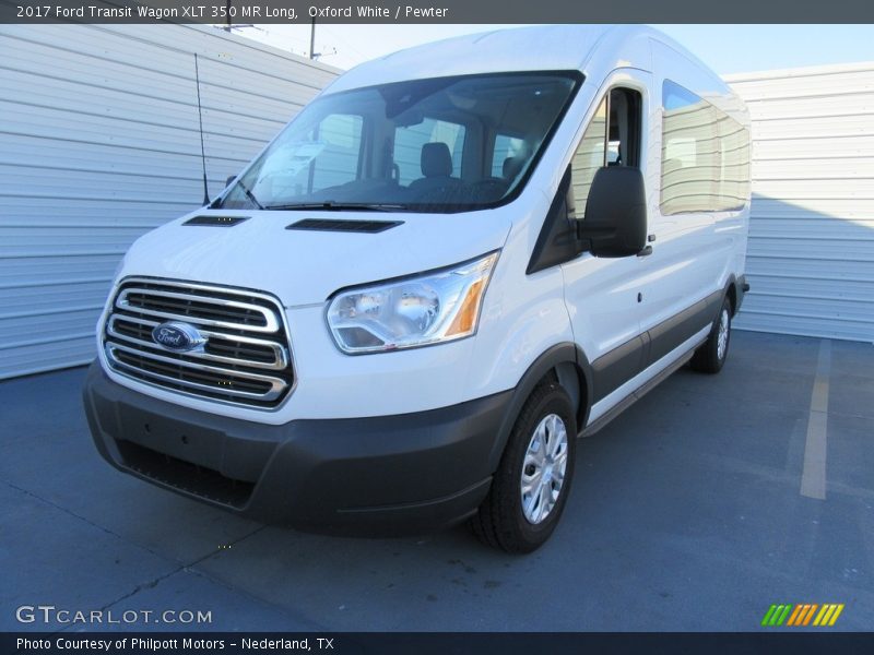 Oxford White / Pewter 2017 Ford Transit Wagon XLT 350 MR Long