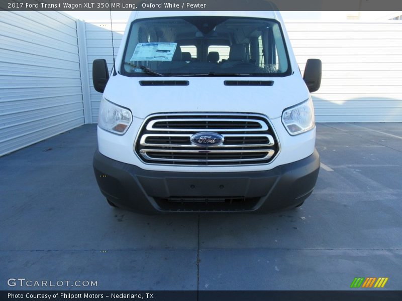 Oxford White / Pewter 2017 Ford Transit Wagon XLT 350 MR Long