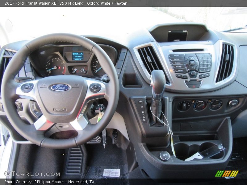 Oxford White / Pewter 2017 Ford Transit Wagon XLT 350 MR Long