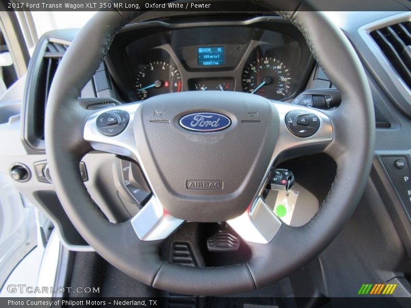 Oxford White / Pewter 2017 Ford Transit Wagon XLT 350 MR Long