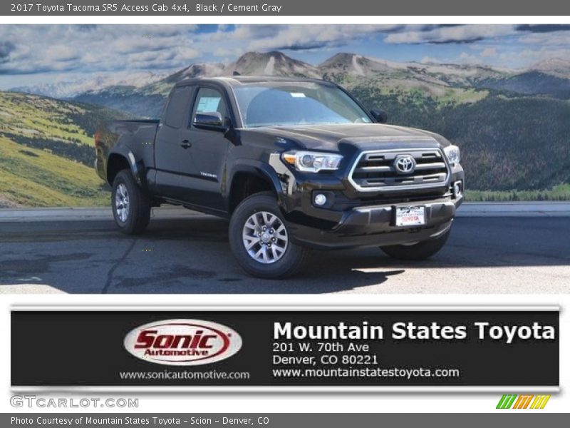 Black / Cement Gray 2017 Toyota Tacoma SR5 Access Cab 4x4