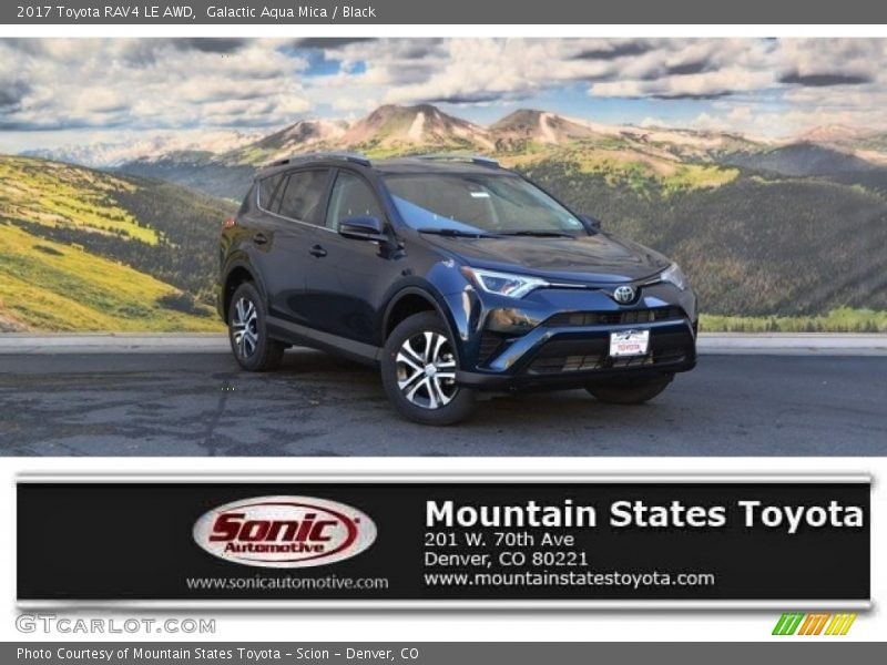 Galactic Aqua Mica / Black 2017 Toyota RAV4 LE AWD