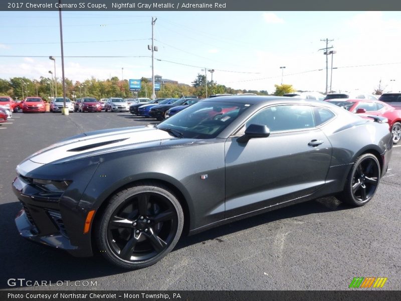 Nightfall Gray Metallic / Adrenaline Red 2017 Chevrolet Camaro SS Coupe